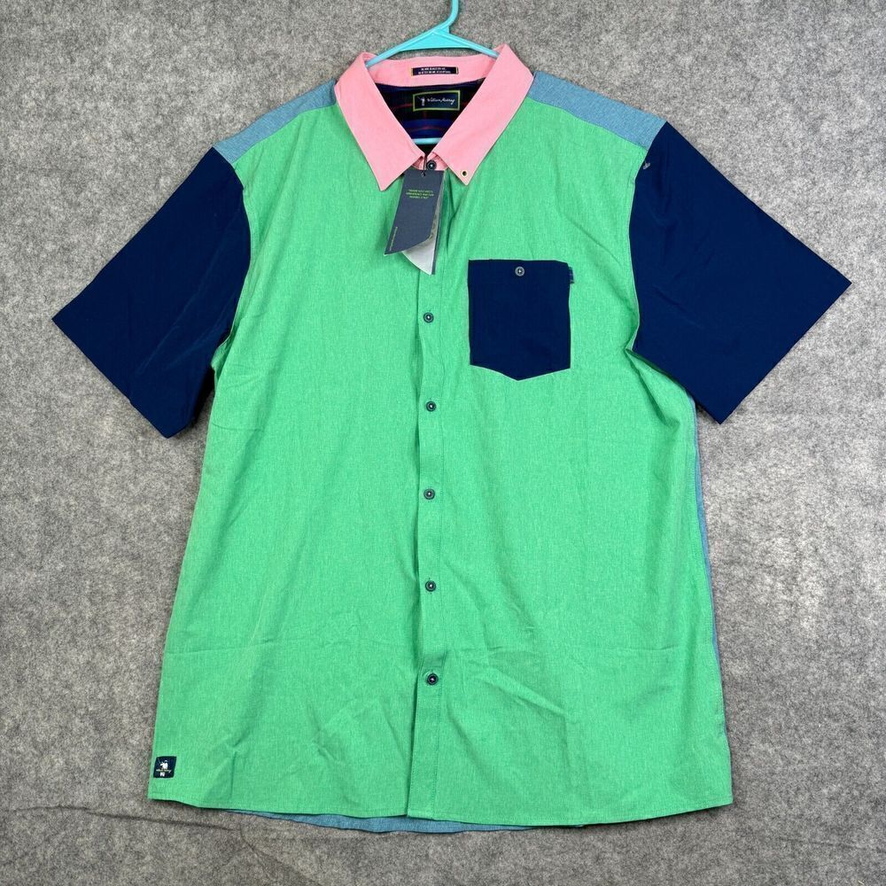 William Murray Men's S/S Murray Classic Golf Polo Colorblock Performance NWT